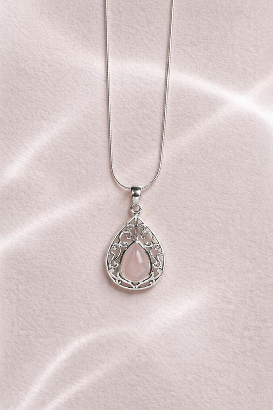 Collar Anika Cuarzo Rosa