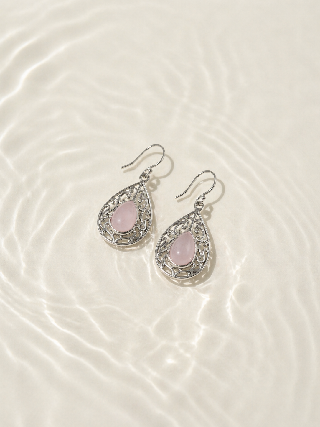 Aros Anika Cuarzo Rosa