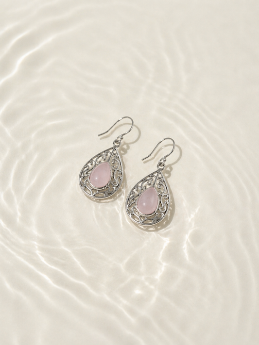 Aros Anika Cuarzo Rosa