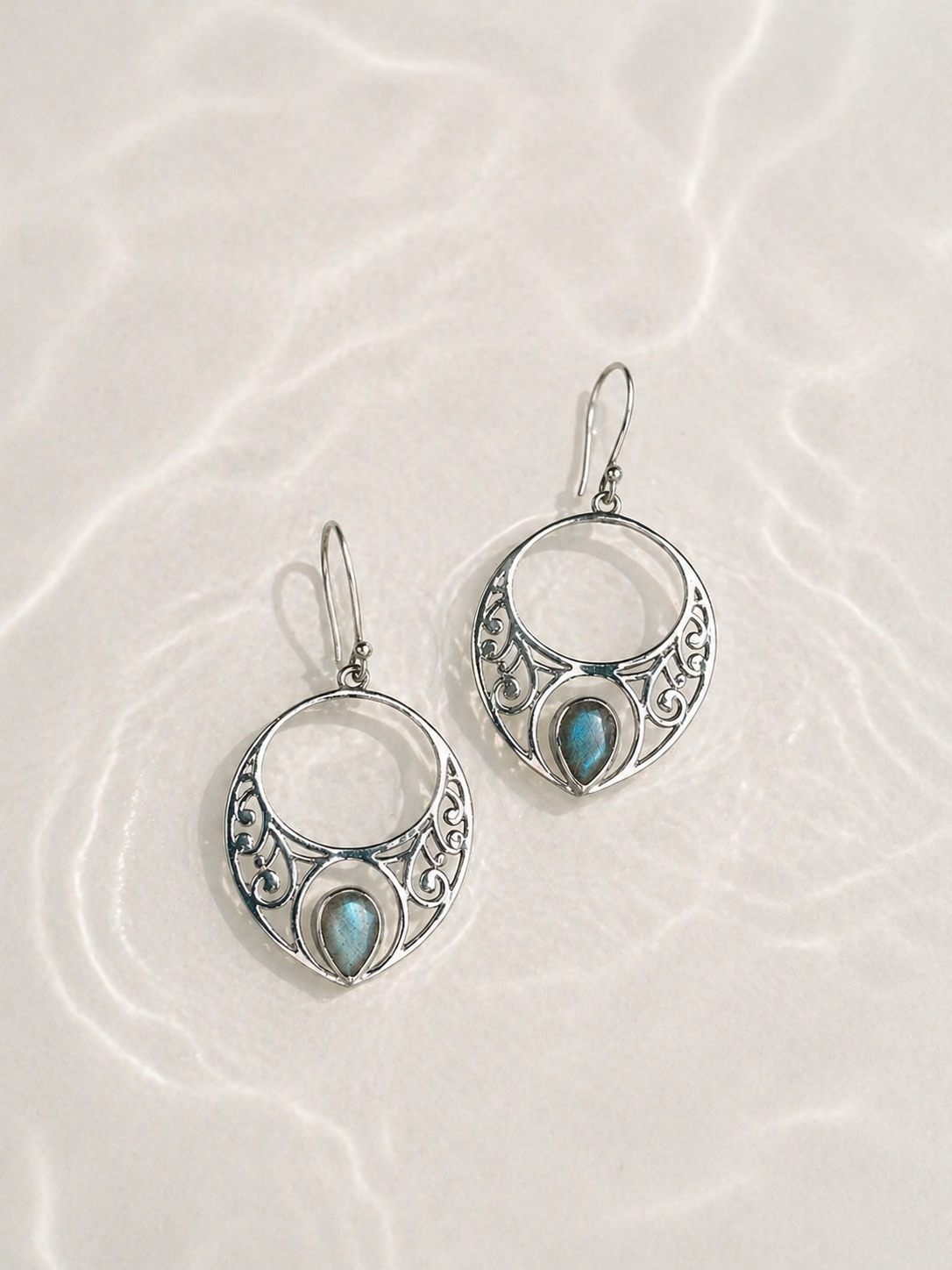Aros Kavya Labradorita Azul